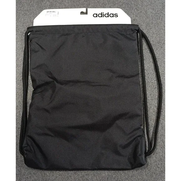 Adidas "Sack Pack" White Black - 18 X 14  Media Safe Lined Pocket New - Picture 7 of 9